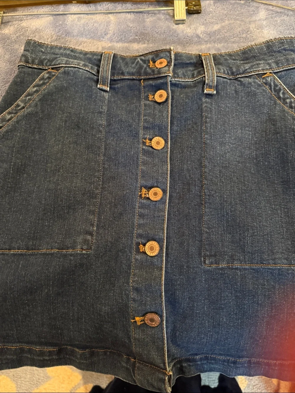J.Crew Dark Blue Denim Button-Front Women's Skirt. NWT. Size 2.